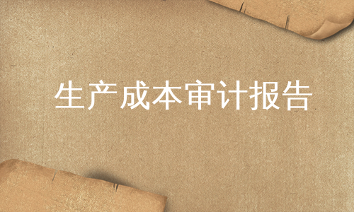 生产成本审计报告