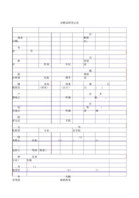 招聘求职登记表格