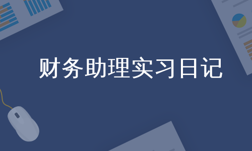 财务助理实习日记