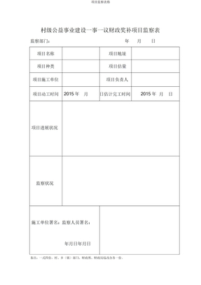 项目督查表格