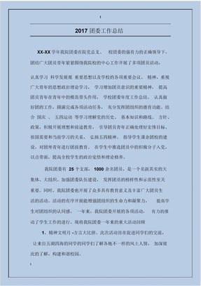 2017团委工作总结