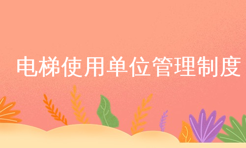 电梯使用单位管理制度