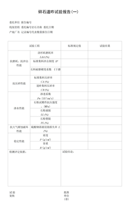 碎石道砟试验报告