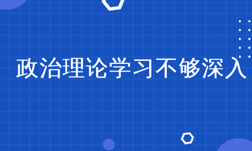 政治理论学习不够深入