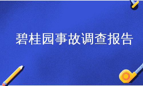 碧桂园事故调查报告