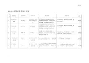 安全检查计划表模板