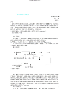 马银凤磷石膏综合利用