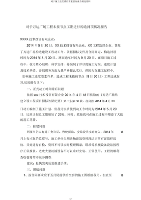 关于施工进度滞后因素情况报告资料