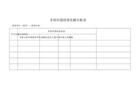 矛盾纠纷排查化解台帐表格