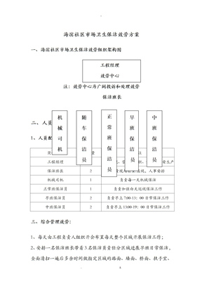 海滨社区市场卫生保洁服务方案