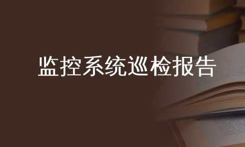 监控系统巡检报告