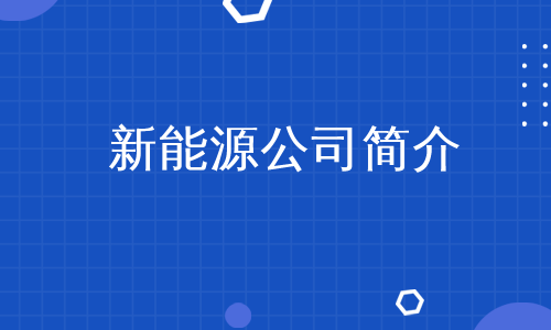 新能源公司简介