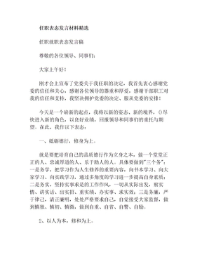 任职表态发言材料精选