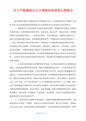 关于严格规范公正文明执法的意见心得体会