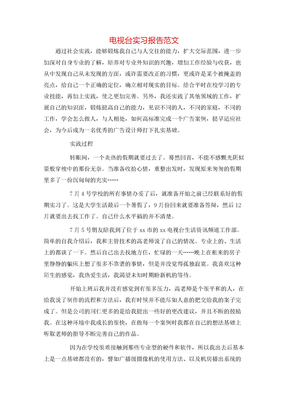 电视台实习报告范文