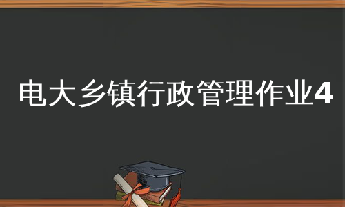 电大乡镇行政管理作业4