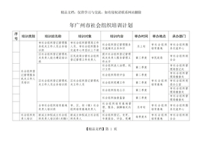 广州市社会组织培训计划