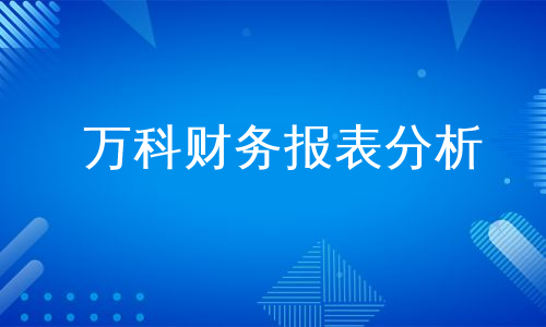 万科财务报表分析