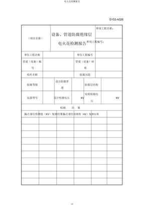 电火花检测报告