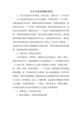 社会公益实践报告格式2