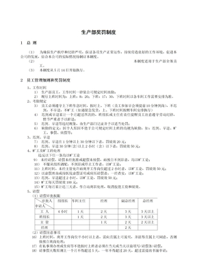 生产部奖罚制度