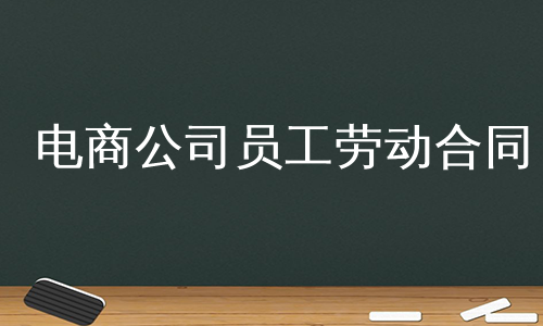 电商公司员工劳动合同