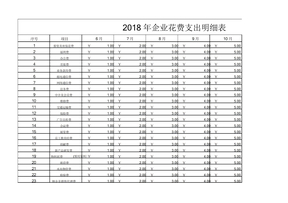 费用支出明细表模板