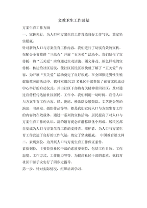 文教卫生工作总结