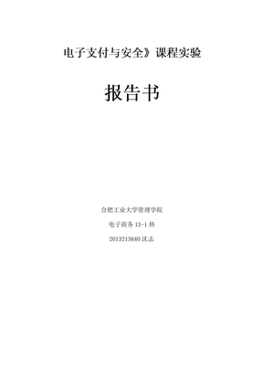 电子支付实验报告