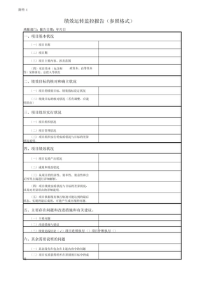 绩效运行监控报告