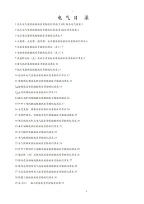 电气安装工程验收表格汇总