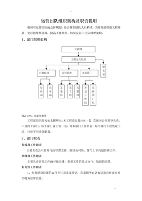 运营团队组织架构及职责说明