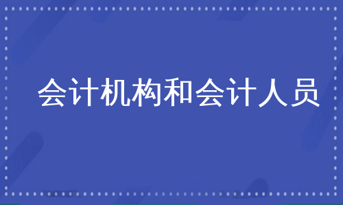 会计机构和会计人员