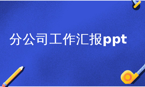 分公司工作汇报ppt