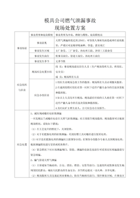 燃气泄漏事故现场处置方案