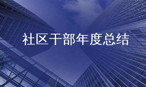 社区干部年度总结