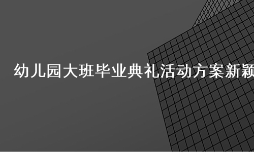 幼儿园大班毕业典礼活动方案新颖