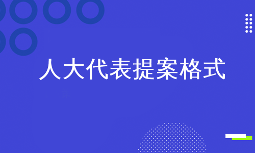 人大代表提案格式