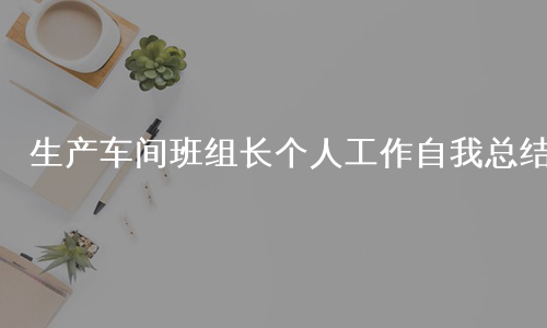 生产车间班组长个人工作自我总结