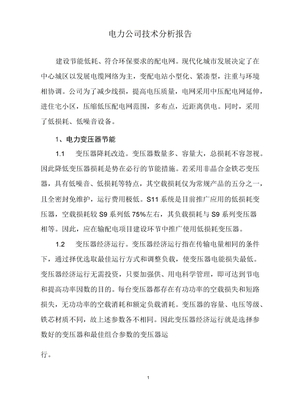 电力公司技术分析报告
