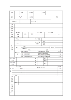 研究生调剂个人简历模板