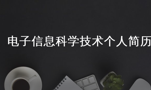 电子信息科学技术个人简历