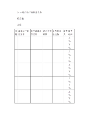 监控设备检查表