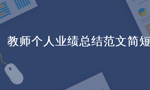 教师个人业绩总结范文简短