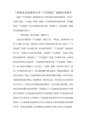 平安校园自评报告