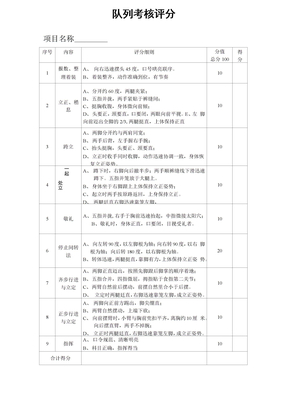 队列考核评分