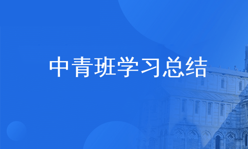 中青班学习总结