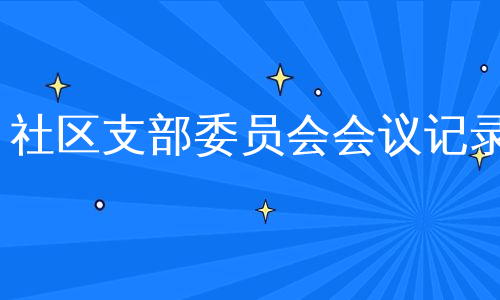 社区支部委员会会议记录