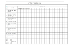 生产车间日常安全检查表格