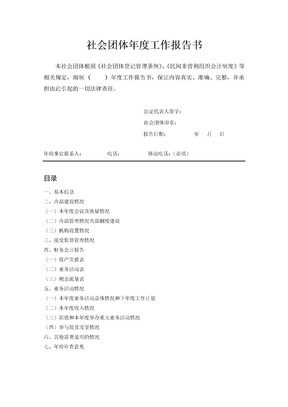 社会团体年度工作报告书